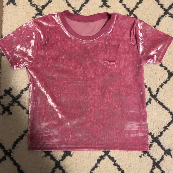Victoria’s Secret pink velvet Small crop top! - Picture 1 of 2